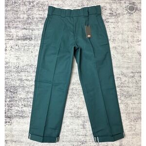 NWT Dickies Men's Regular Fit Work Pants 30x27 Hunter Green WPR05FT Cuffed